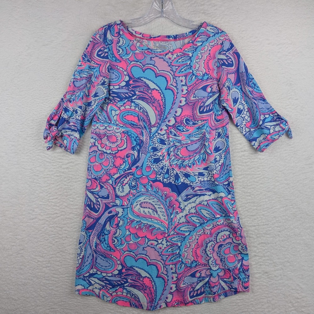 Lilly Pulitzer LaJolla Dress Size Small Pima Raz Berry Lobsters In Love